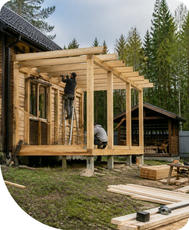 Строительство пристроек и построек на участке в Кулебаках