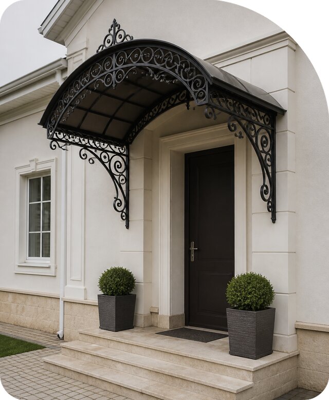 Кованый козырек под ключ в Кулебаках по цене от 36071 р. | РадиДОМА-Клб